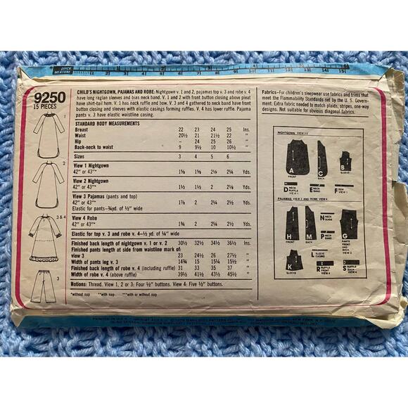 Simplicity Sewing pattern 9250 kids nightgown pajamas - Picture 3 of 5